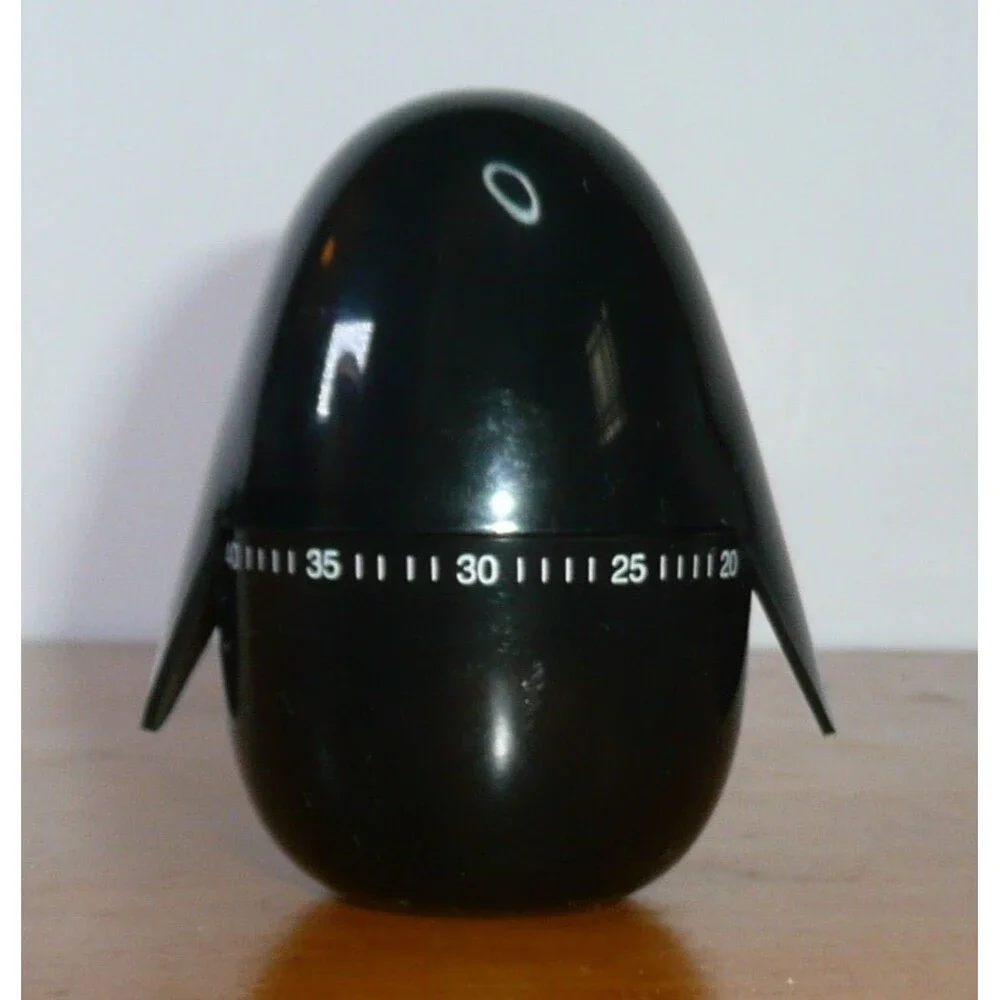 Penguin Kitchen Egg Timer Black White up to 60 Minutes from Kikkerland Kitsch